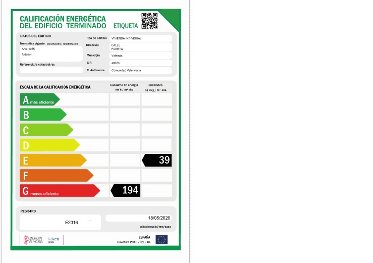 Certificado Energetico Valencia